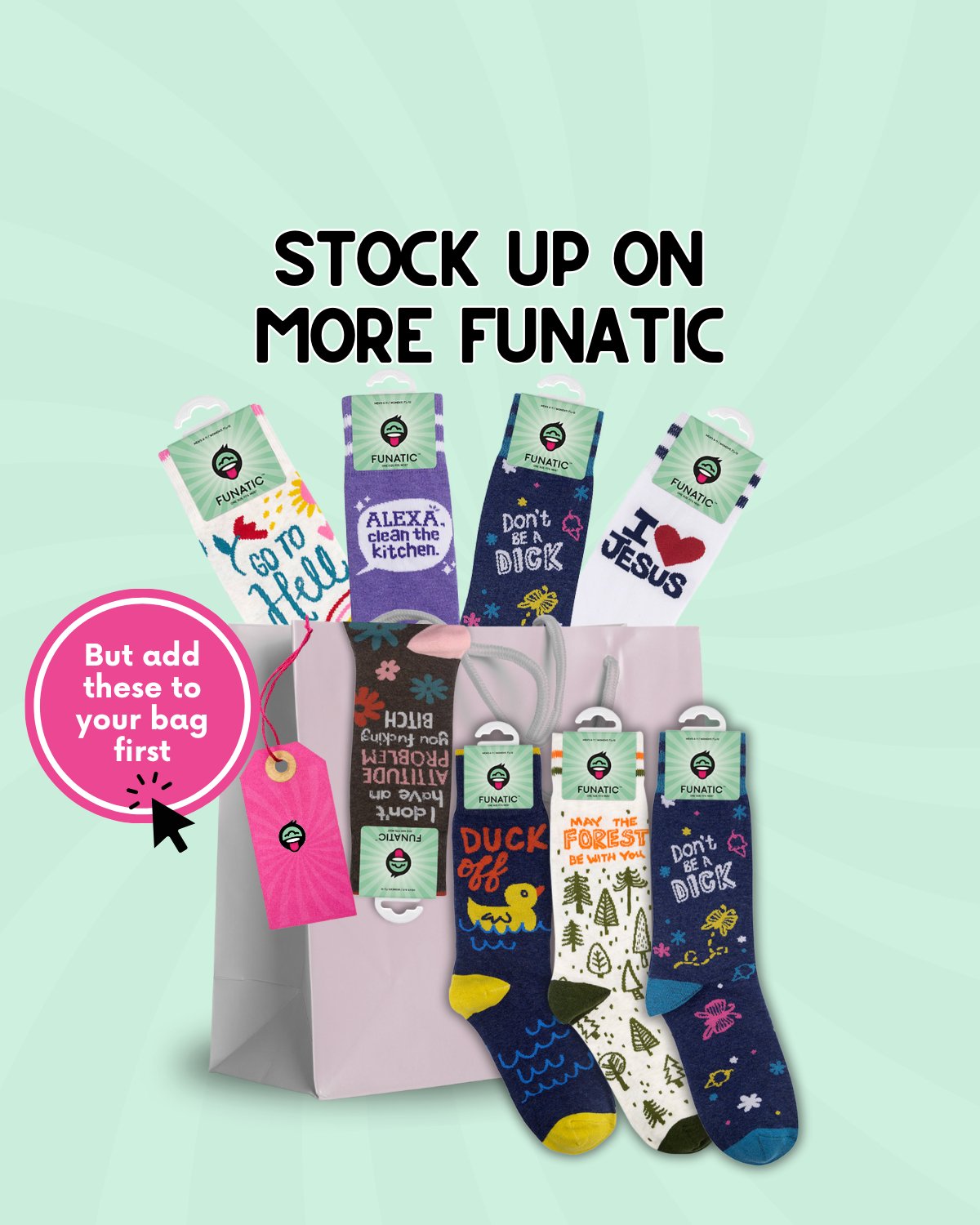 Go to Hell Socks | Curse Word Socks | Funny Unisex Socks - HER Home Design Boutique